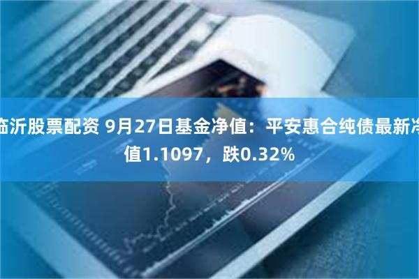 临沂股票配资 9月27日基金净值：平安惠合纯债最新净值1.1097，跌0.32%